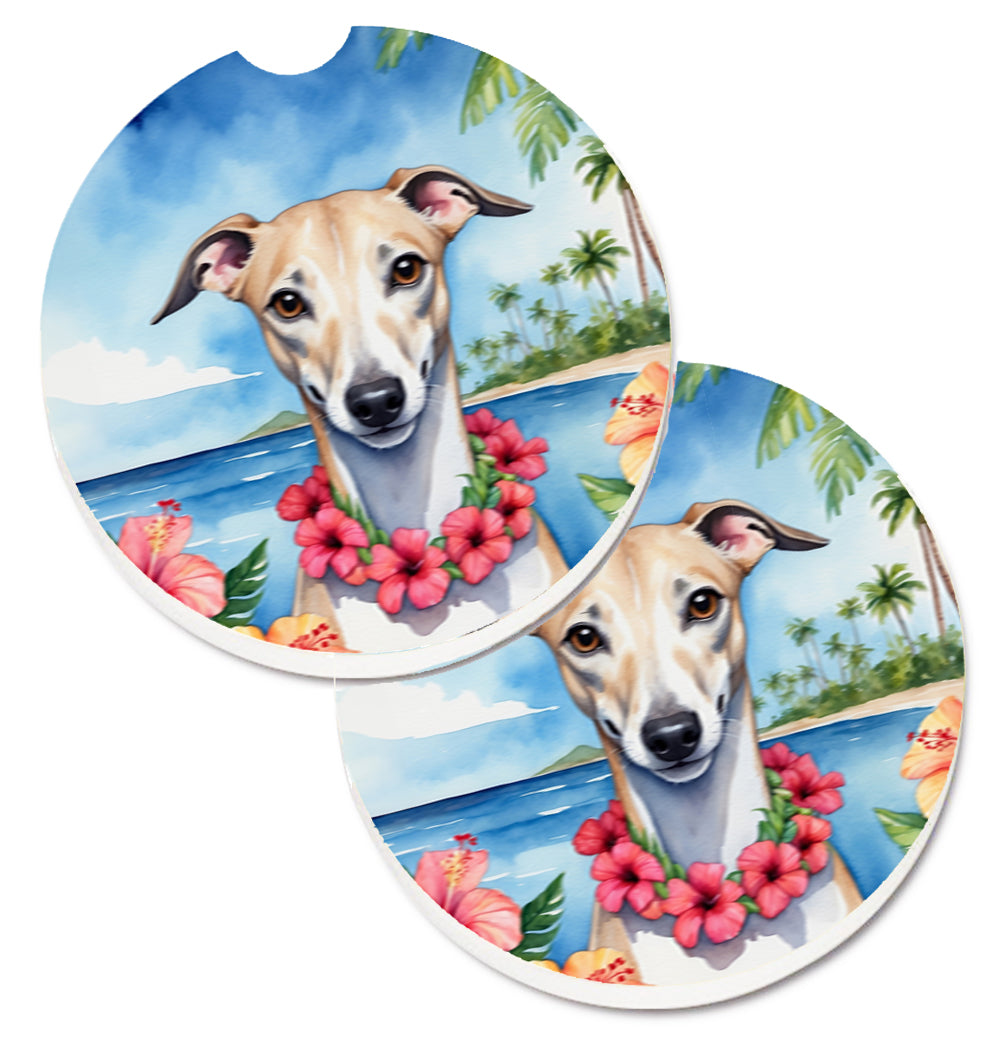 DAC6538CARC 2.5 x 2.5 in. Whippet Luau Cup Holder Car Coasters - Set of 2