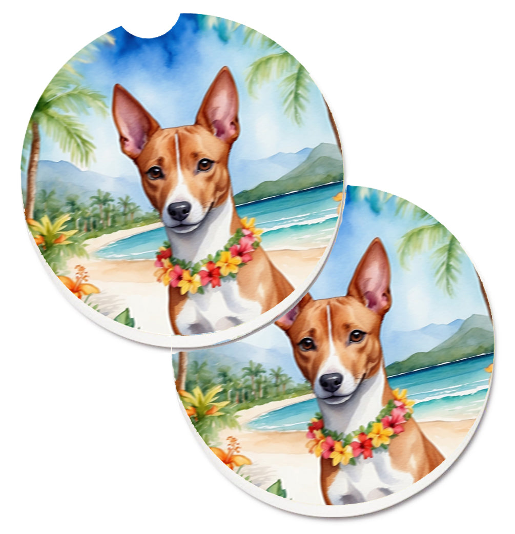 DAC6360CARC 2.5 x 2.5 in. Basenji Luau Cup Holder Car Coasters - Set of 2
