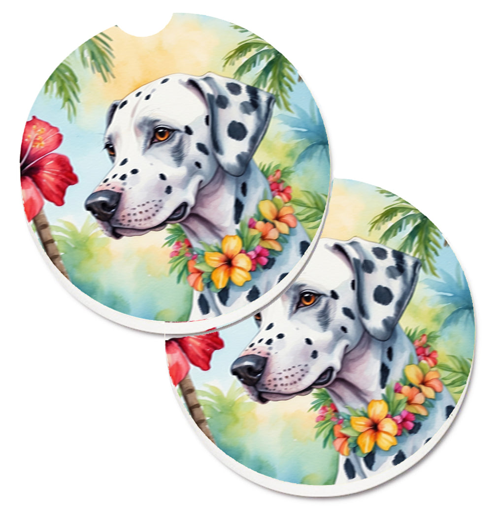 DAC6421CARC 2.5 x 2.5 in. Dalmatian Luau Cup Holder Car Coasters - Set of 2