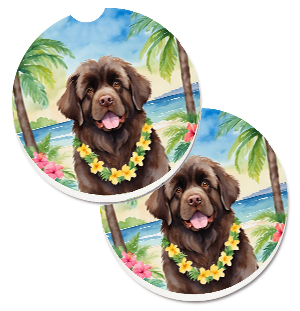 DAC6478CARC 2.5 x 2.5 in. Found Land Luau Cup Holder Car Coasters - Set of 2