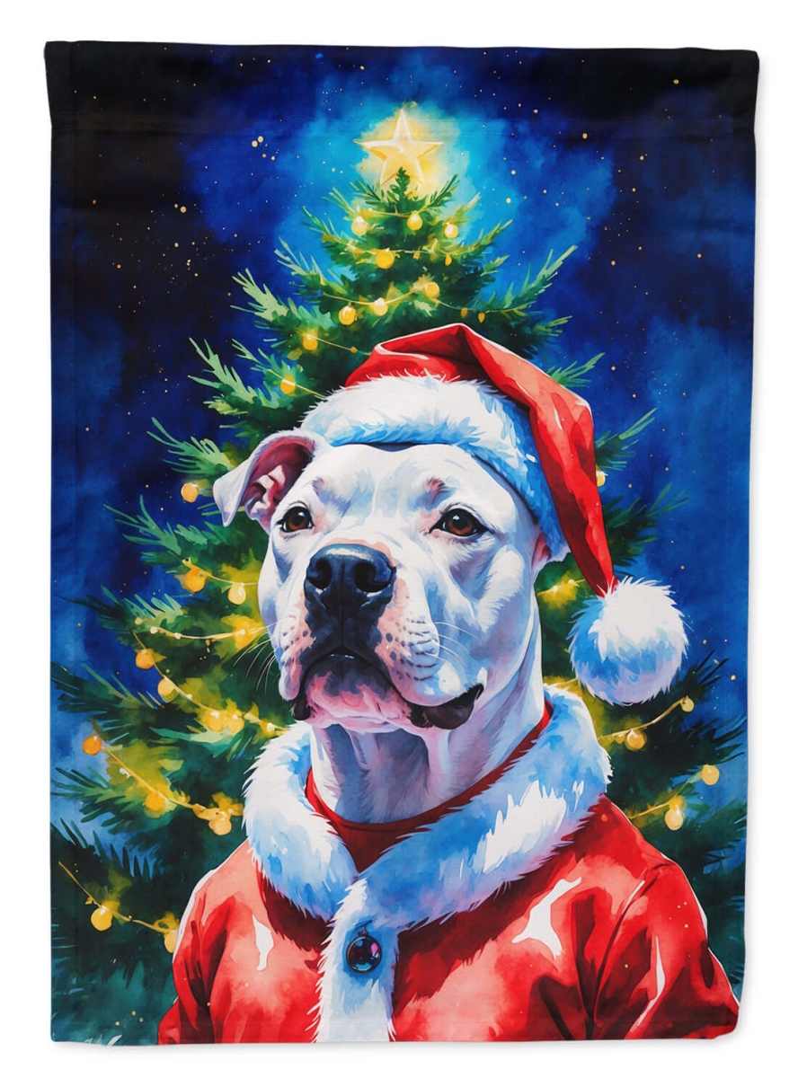 DAC8500CHF 40 x 28 in. White Pit Bull Terrier Christmas House Flag