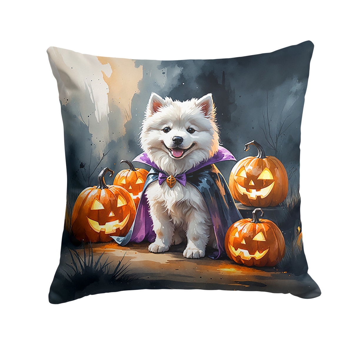 DAC8448PW1818 18 x 18 in. Samoyed Puppy Halloween Throw Pillow