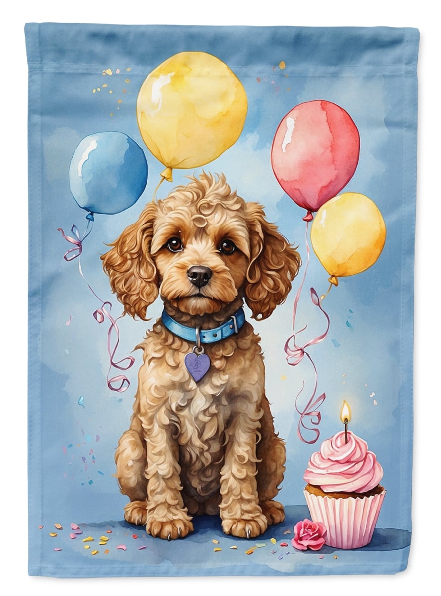 DAC8027GF 15.5 x 11.25 in. Cockapoo Happy Birthday Garden Flag