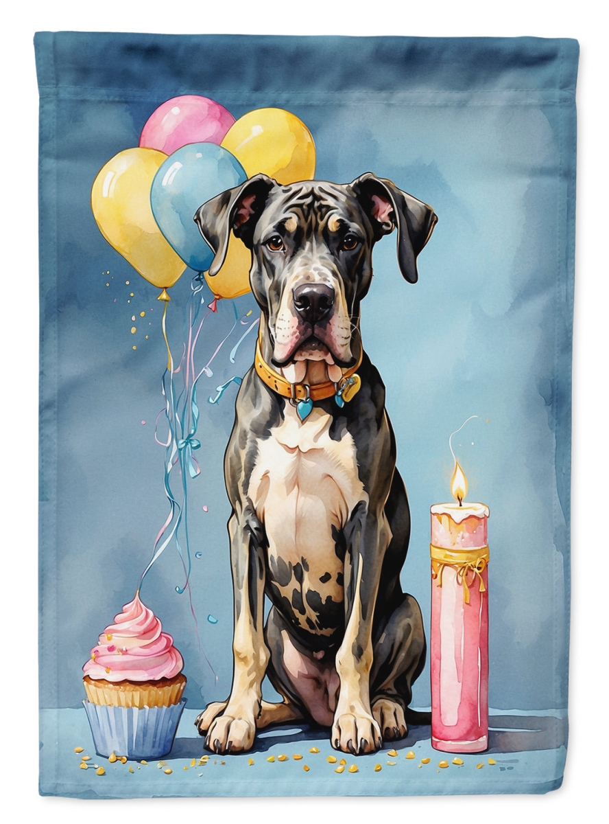 Great Dane Birthday House Flag - Multicolor - 40 x 28 in. - Heavy Duty