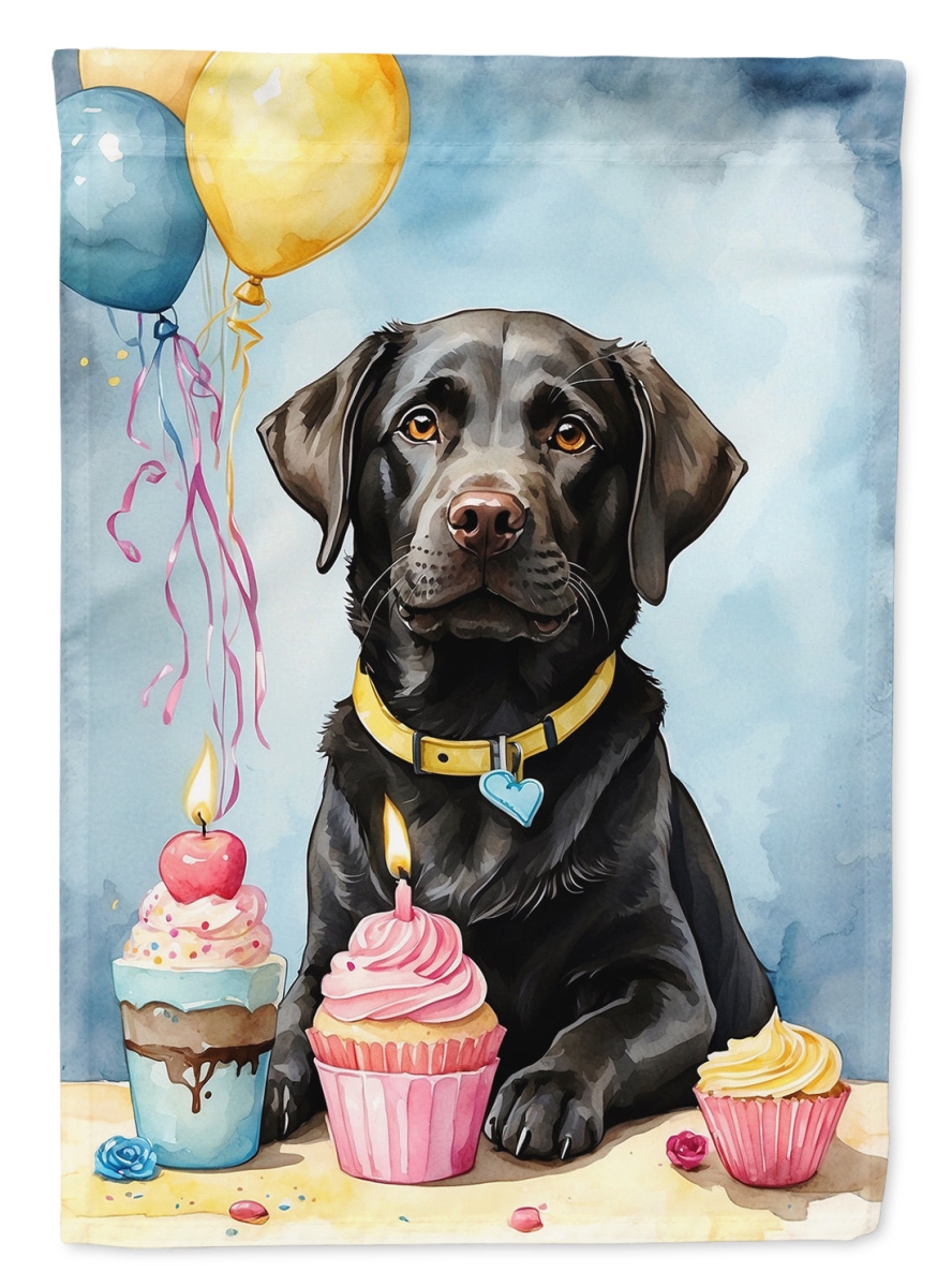 Labrador Retriever Birthday House Flag - Black - 40 x 28 in. - Durable Polyester