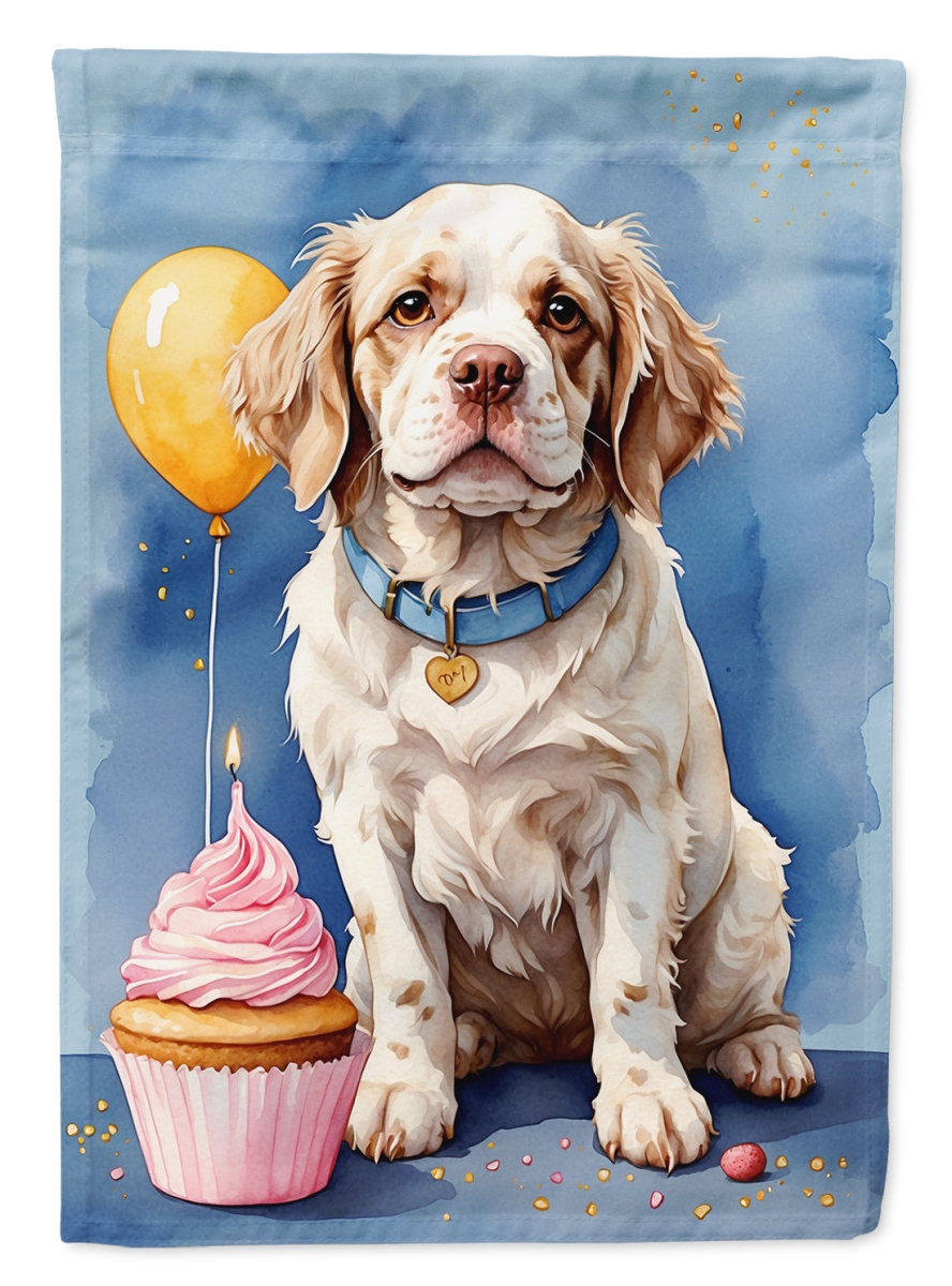 Clumber Spaniel Birthday House Flag - Multi-Color - 40 x 28 in. - Durable Polyester