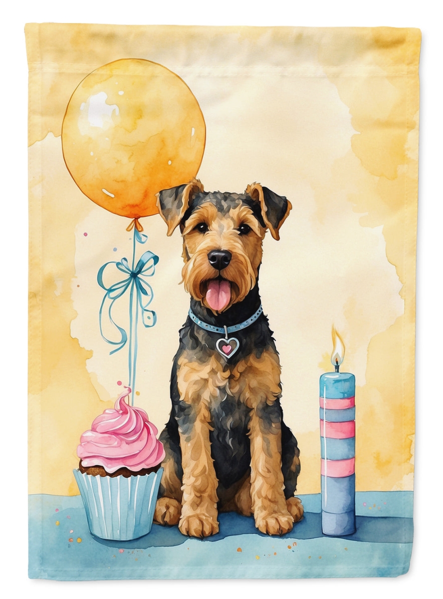 Airedale Terrier Birthday House Flag - Multi-Color - 40 x 28 in. - Durable Polyester