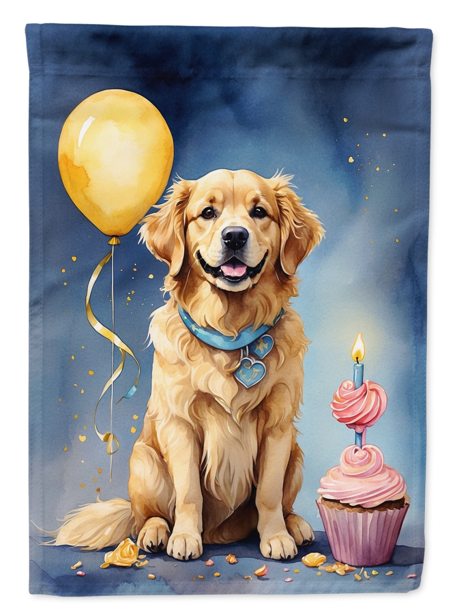 Golden Retriever Birthday House Flag - Multi-Color - 40 x 28 in. - Durable Polyester