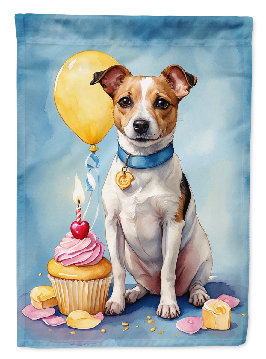 Jack Russell Terrier Birthday House Flag - Multicolor - 40 x 28 in. - Heavy Duty Polyester - Double-Sided Design