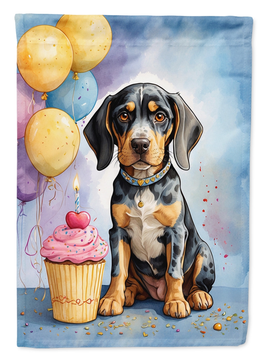 Bluetick Coonhound Birthday House Flag - Multi-Color - 40 x 28 in. - Durable Polyester