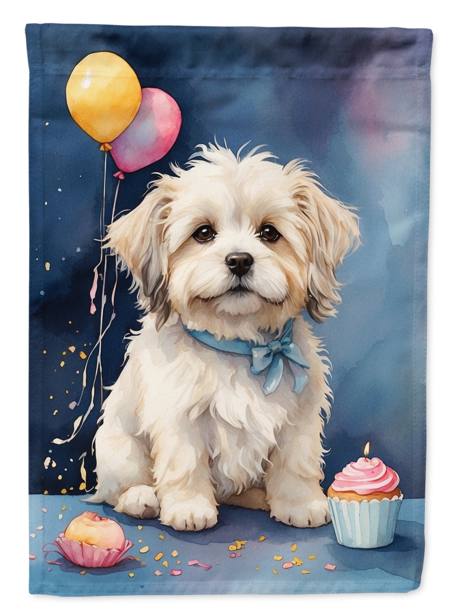 Coton De Tulear Birthday House Flag - Multicolor - 40 x 28 in. - Durable Polyester