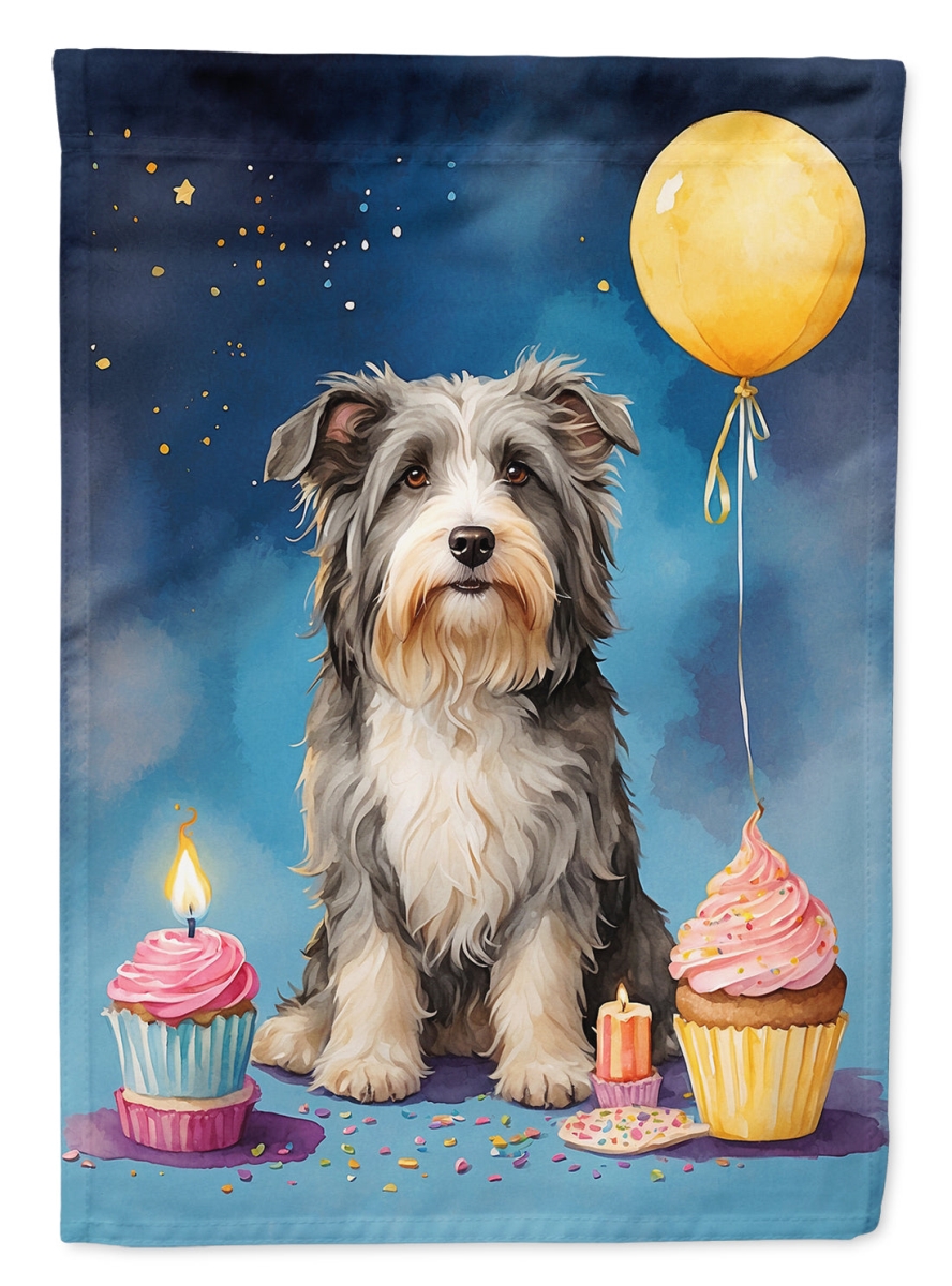 DAC8000GF 15.5 x 11.25 in. Bearded Collie Happy Birthday Garden Flag