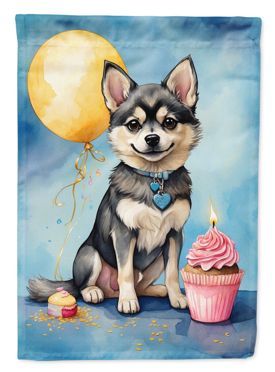 Alaskan Klee Kai Birthday House Flag - Multi-Color - 40 x 28 in. - Heavy Duty Polyester - Double-Sided Print