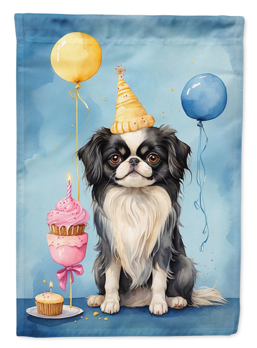 Japanese Chin Birthday House Flag - Multi-Color - 40 x 28 in. - Durable Polyester - Double-Sided Design
