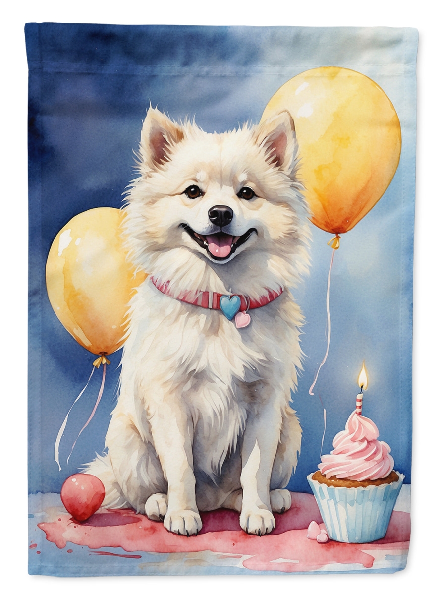 American Eskimo Birthday House Flag - Multicolor - 40 x 28 in. - Double-Sided Design