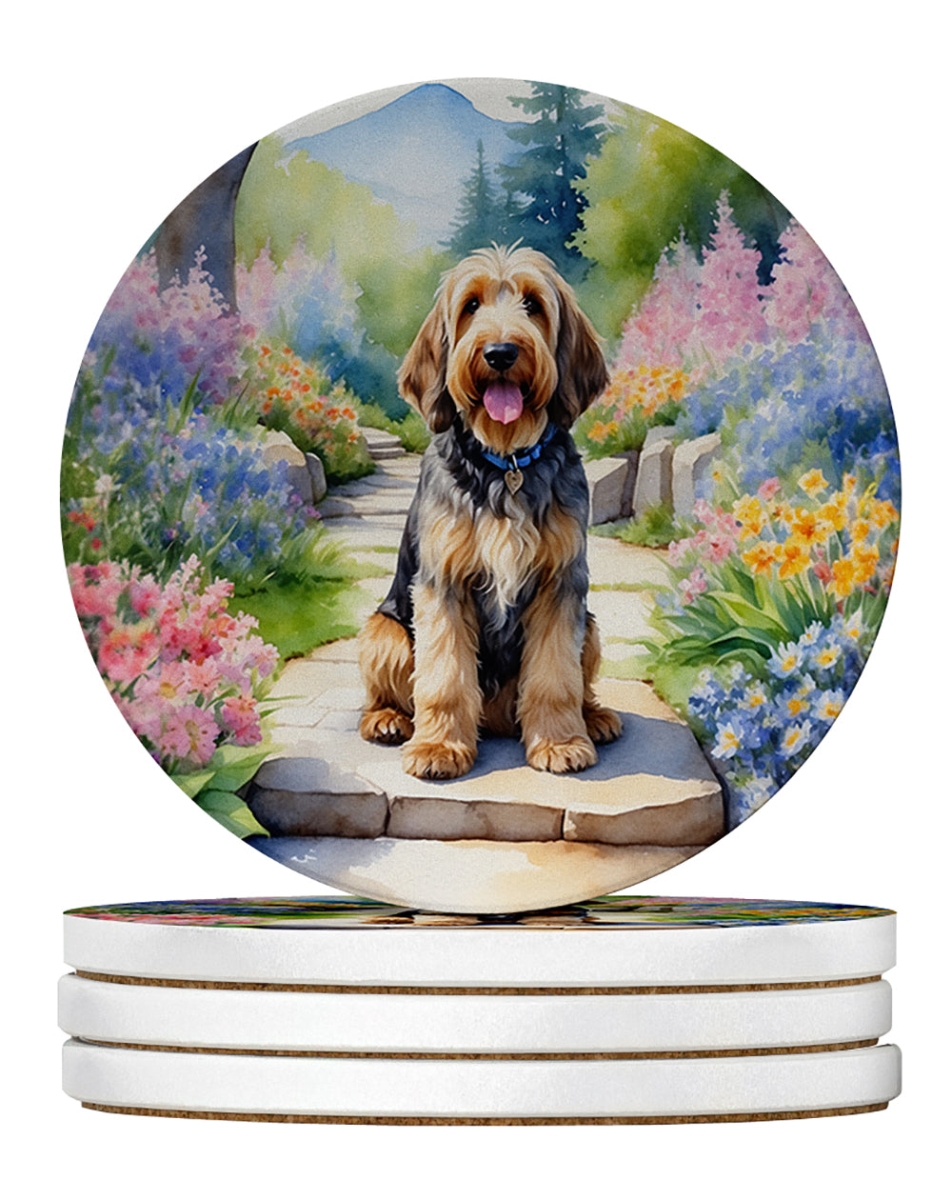 DAC6683RCS4 4 x 4 in. Otterhound Spring Path Sandstone Coasters - Large - Pack of 4
