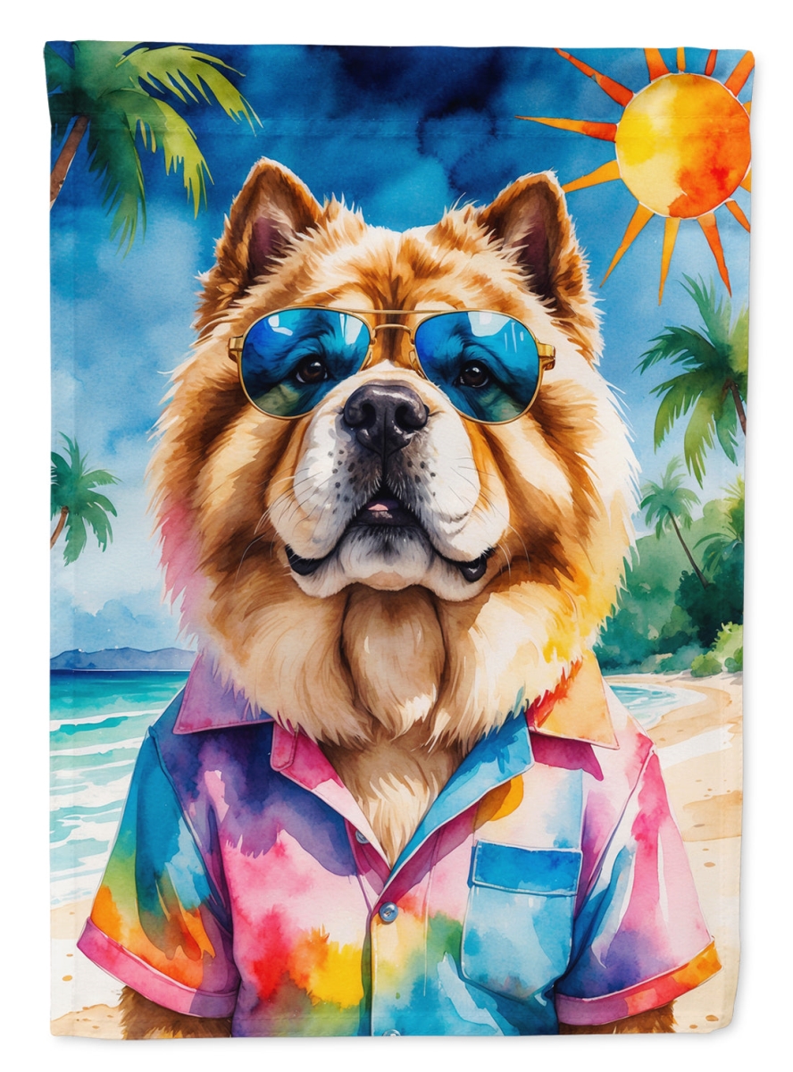 DAC8270CHF 40 x 28 in. Chow-Chow Summer Beach Time House Flag