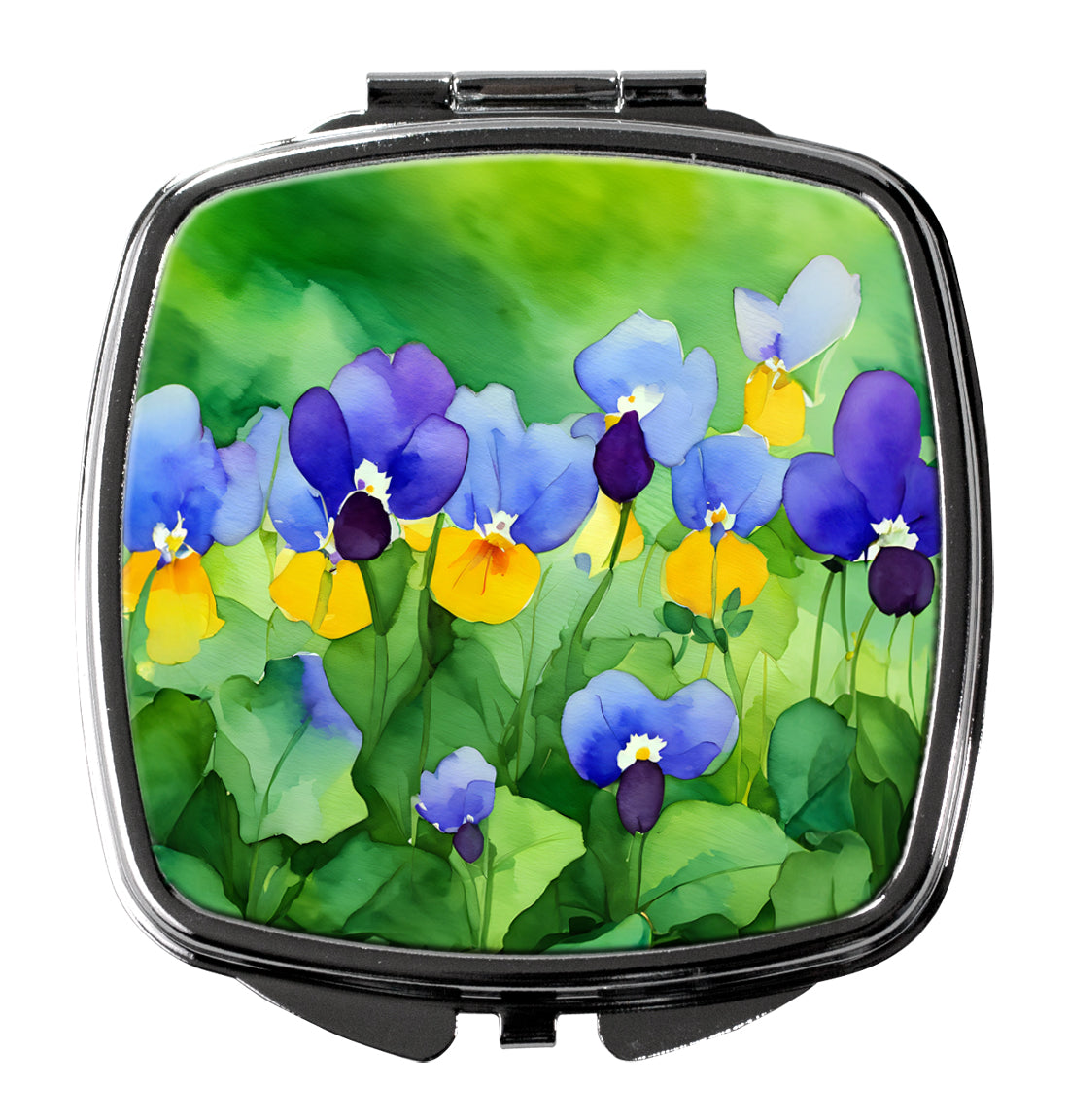 DAC1647SCM 3 x 2.75 in. Illinois Violet in Watercolor Compact Mirror