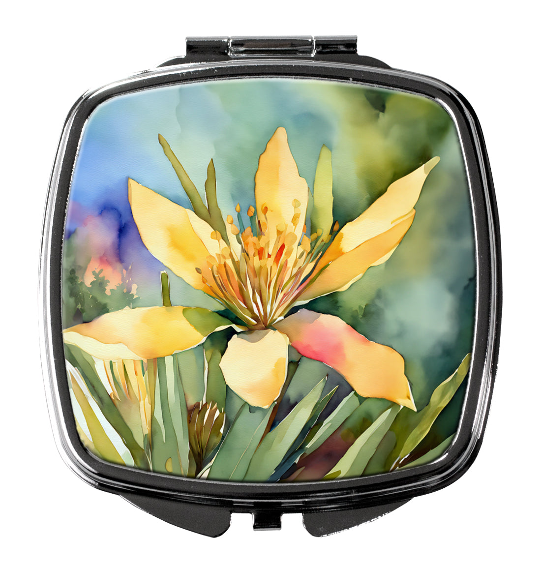 DAC1689SCM 3 x 2.75 in. Mexico Yucca Flower in Watercolor Compact Mirror