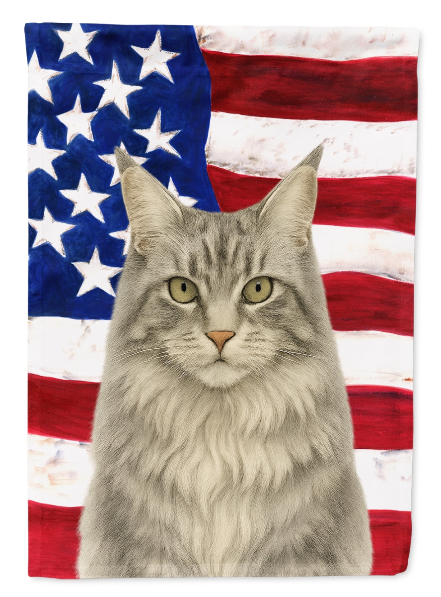 WDK6437CHF 40 x 28 in. Silver Tabby Cat American House Flag