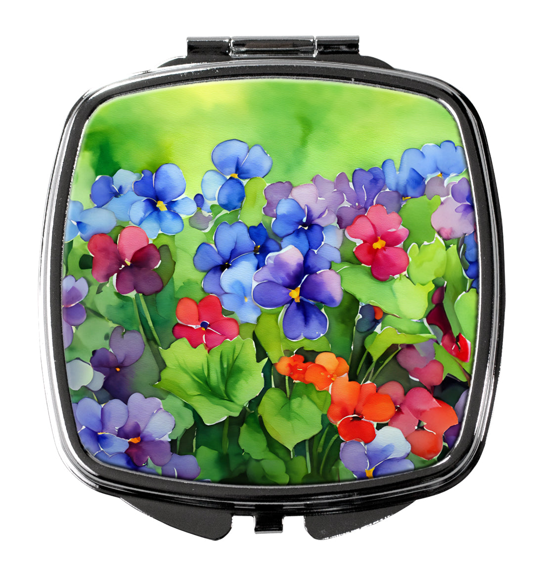 DAC1648SCM 3 x 2.75 in. Illinois Violet in Watercolor Compact Mirror
