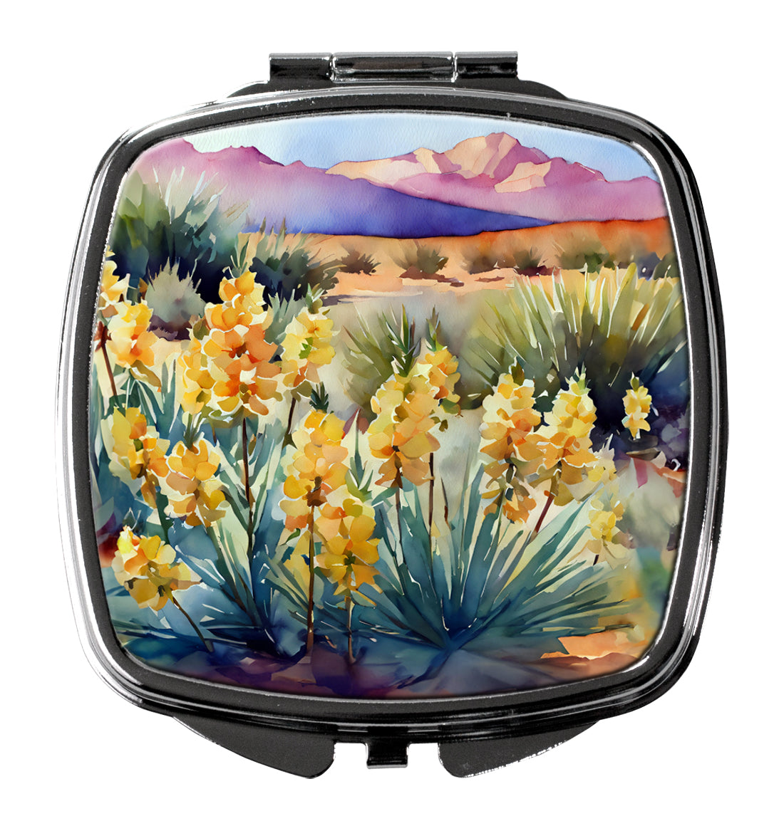 DAC1690SCM 3 x 2.75 in. Mexico Yucca Flower in Watercolor Compact Mirror