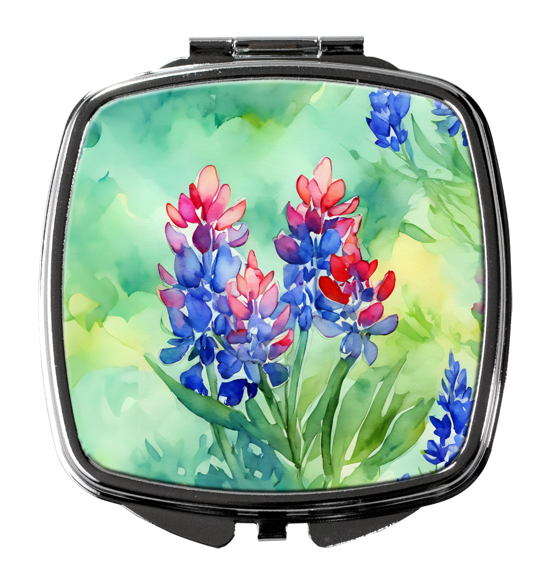 DAC1709SCM 3 x 2.75 in. Texas Bluebonnets in Watercolor Compact Mirror