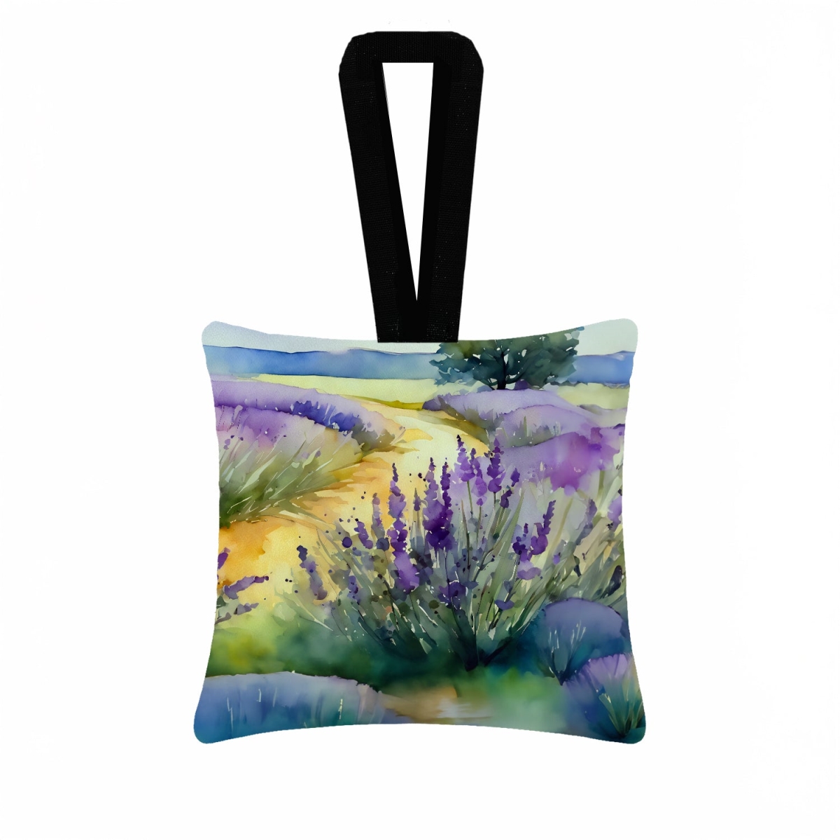 DAC1582PO3 3.5 x 3.5 in. Lavender in Watercolor Hanging Square Fabric Ornament