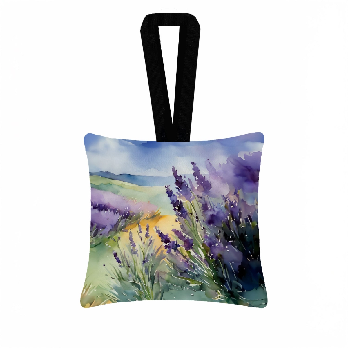 DAC1583PO3 3.5 x 3.5 in. Lavender in Watercolor Hanging Square Fabric Ornament