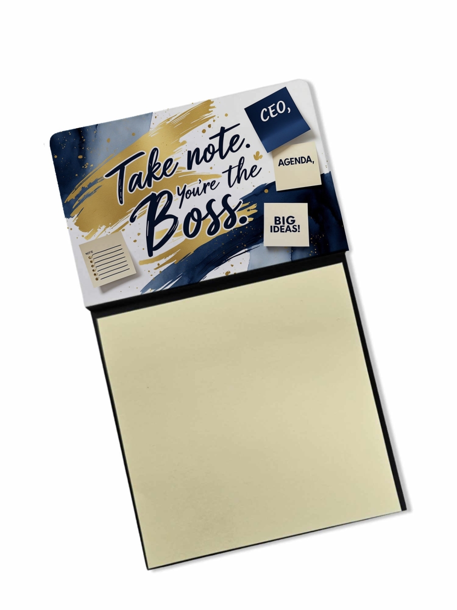 DAC8666SSN 5.25 x 3.25 in. Take Note You are the Boss Funny Sticky Note Holder