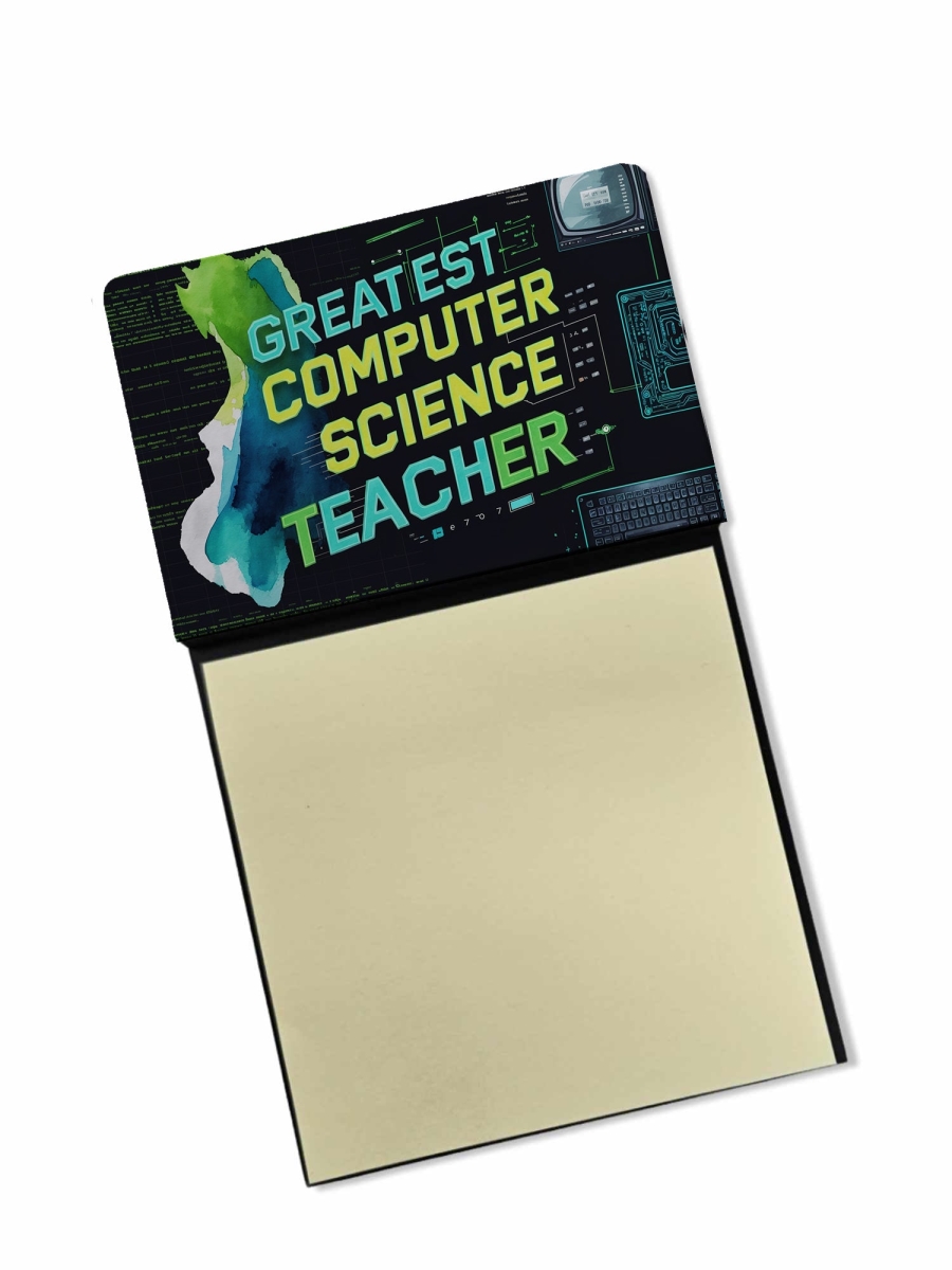 DAC8793TSN 5.25 x 3.25 in. Greatest Computer Science Teacher Ever Funny Sticky Note Holder for Teachers Gift