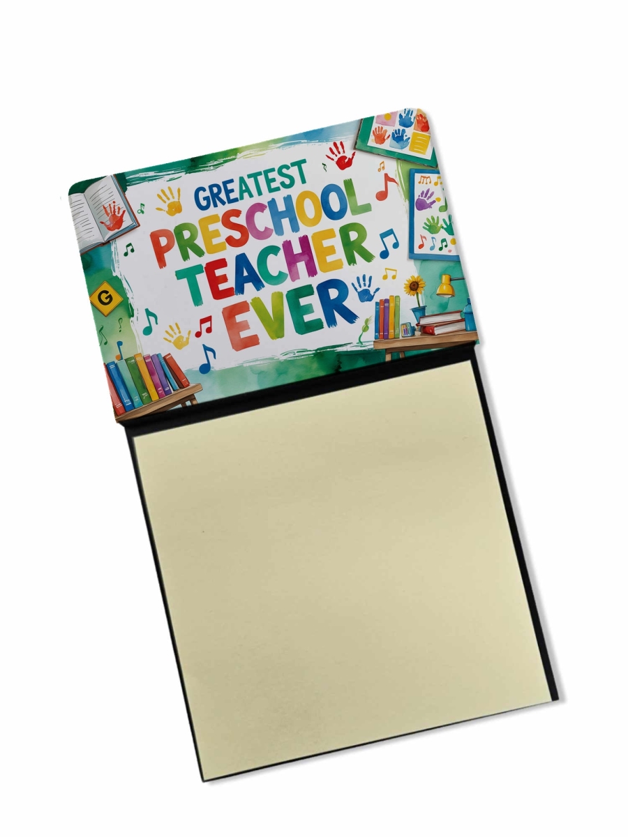 DAC8856TSN 5.25 x 3.25 in. Greatest Preschool Teacher Ever Funny Sticky Note Holder for Teachers Gift