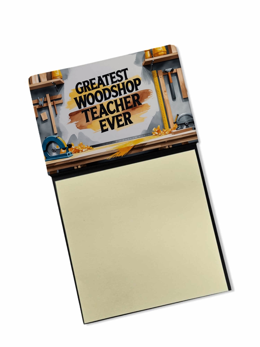 DAC8892TSN 5.25 x 3.25 in. Greatest Woodshop Teacher Ever Funny Sticky Note Holder for Teachers Gift