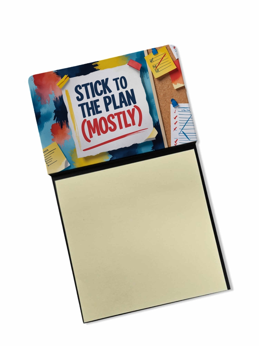 DAC8661SSN 5.25 x 3.25 in. Stick to the Plan Mostly Funny Sticky Note Holder