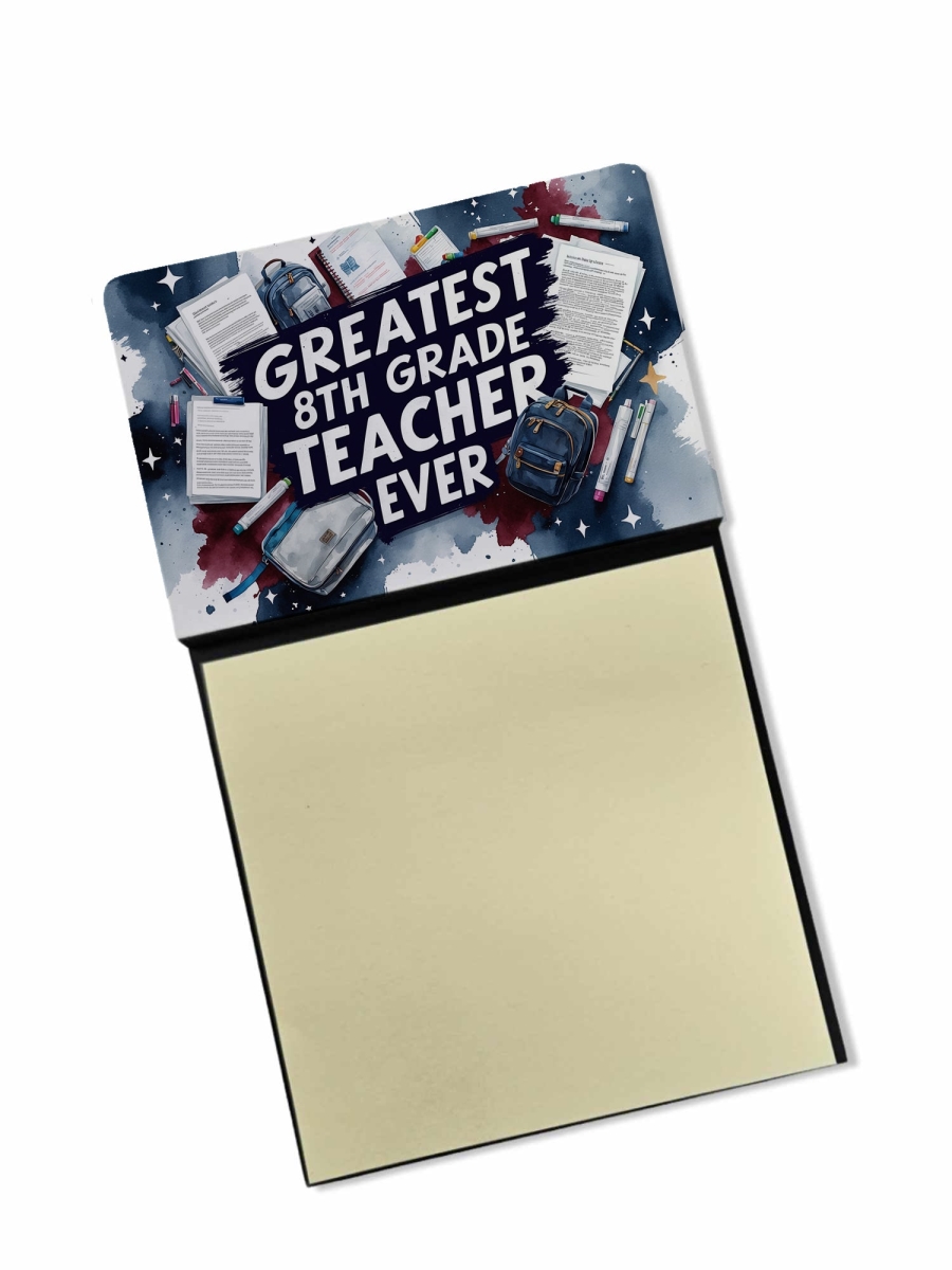DAC8761TSN 5.25 x 3.25 in. Greatest 8th Grade Teacher Ever Funny Sticky Note Holder for Teachers Gift
