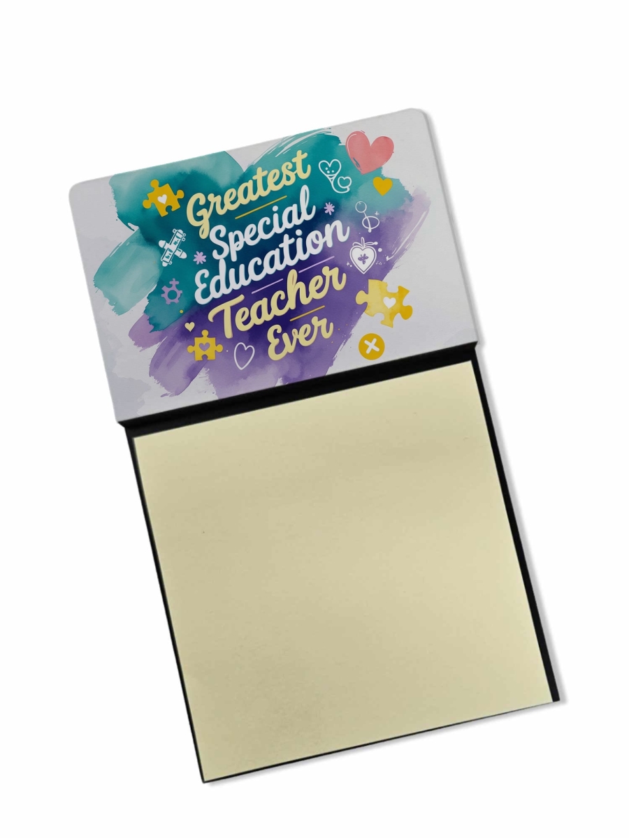 DAC8874TSN 5.25 x 3.25 in. Greatest Special Education Teacher Ever Funny Sticky Note Holder for Teachers Gift