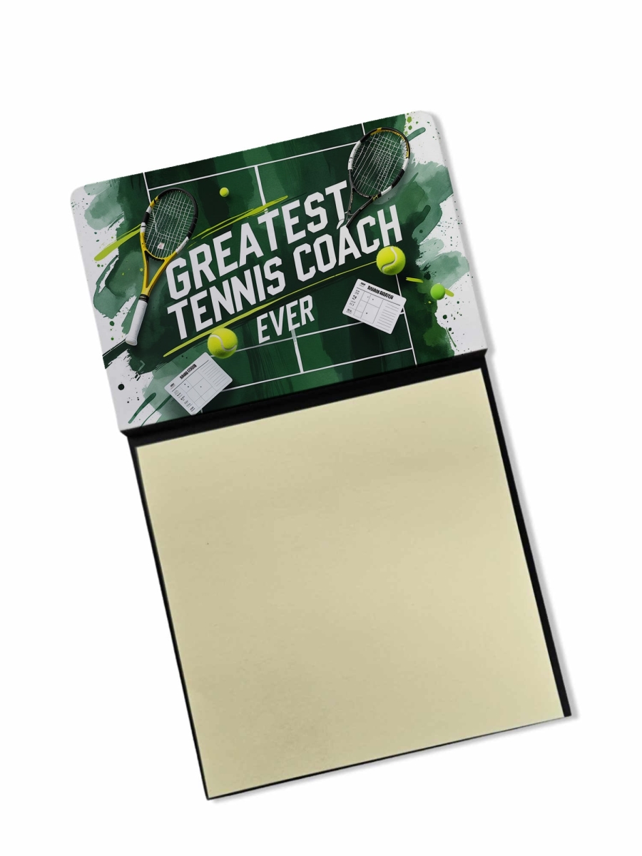DAC8882TSN 5.25 x 3.25 in. Greatest Tennis Coach Ever Funny Sticky Note Holder for Teachers Gift