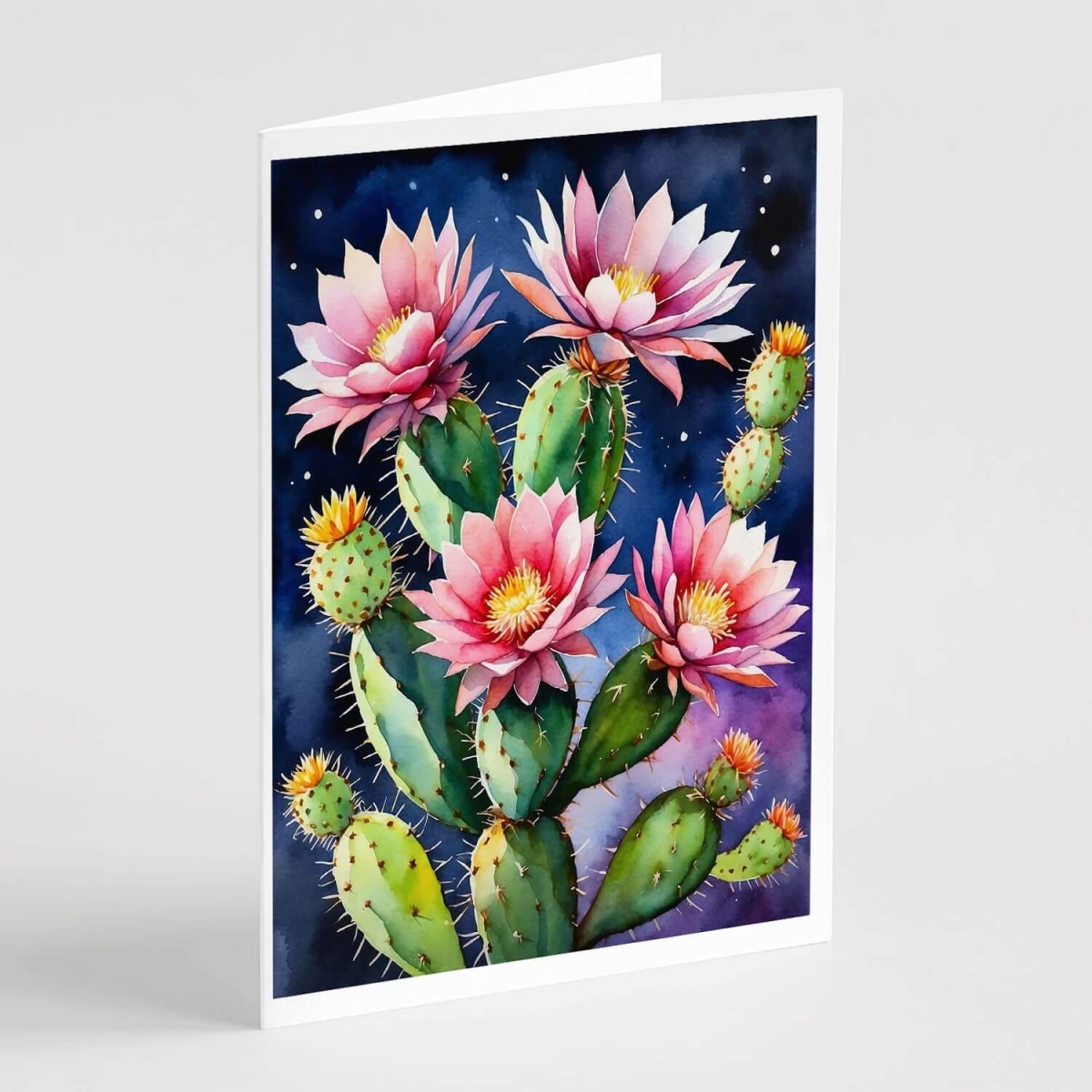 DAC8616GCA7P 5 x 7 in. Queen of the Night Cactus Greeting Cards - Pack of 8