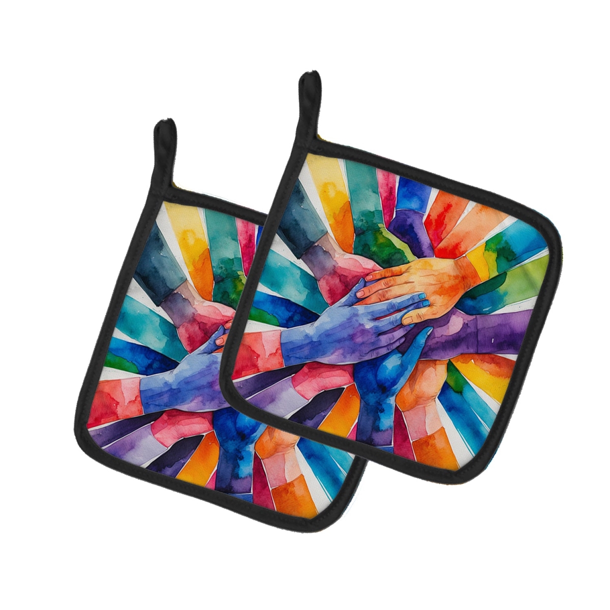 DAC8633PTHD 7.5 x 7.5 in. Together, Stronger Pride Pair of Pot Holders