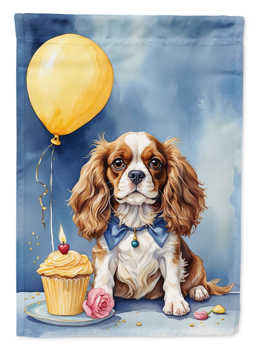 Cavalier Spaniel Birthday House Flag - Multi-Color - 40 x 28 in. - Dual-Sided Design