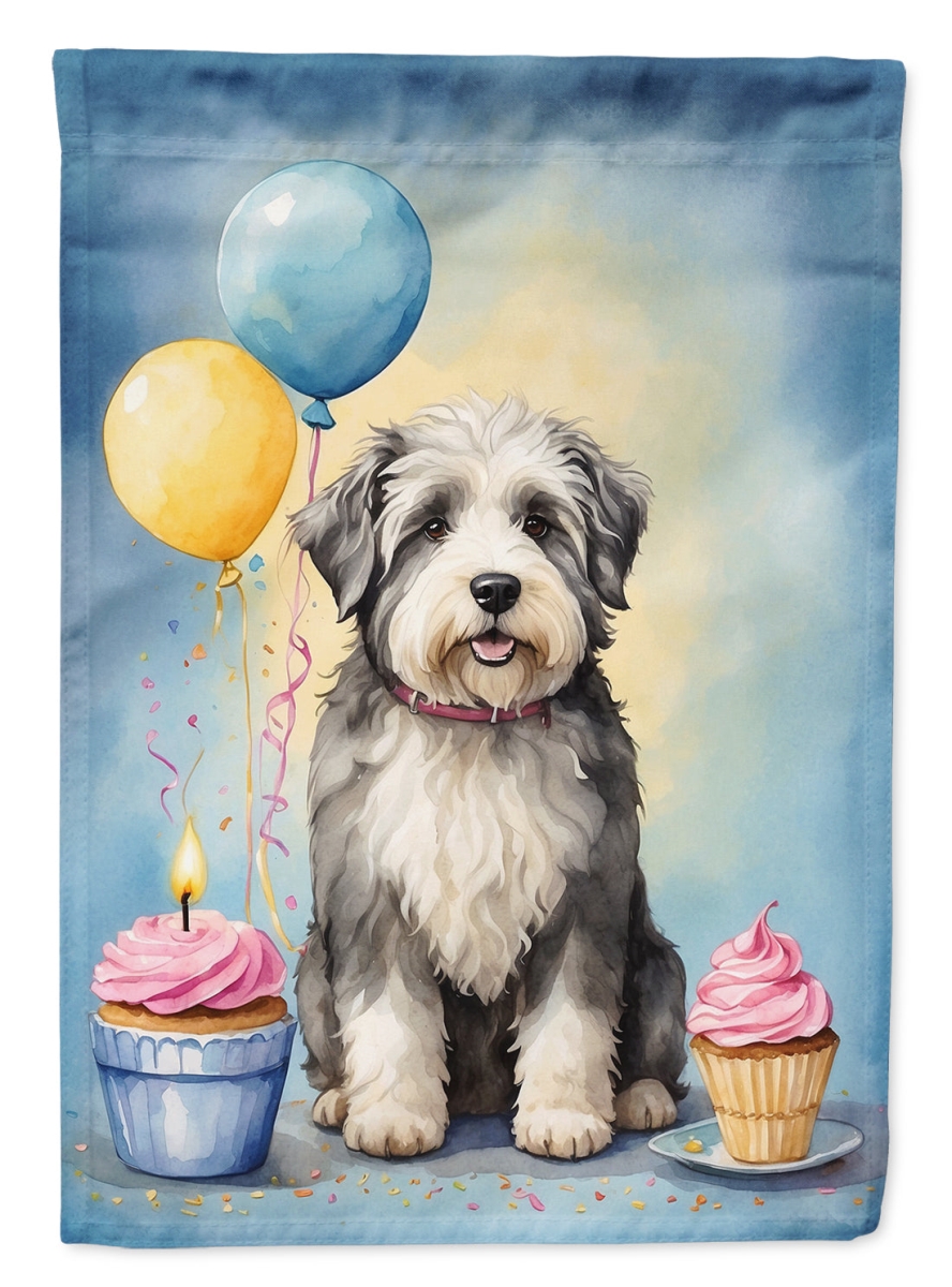 DAC7983GF 15.5 x 11.25 in. Old English Sheepdog Happy Birthday Garden Flag