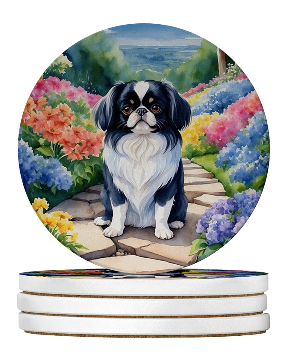 DAC6655RCS4 4 x 4 in. Japanese Chin Spring Path Sandstone Coasters - Large - Pack of 4