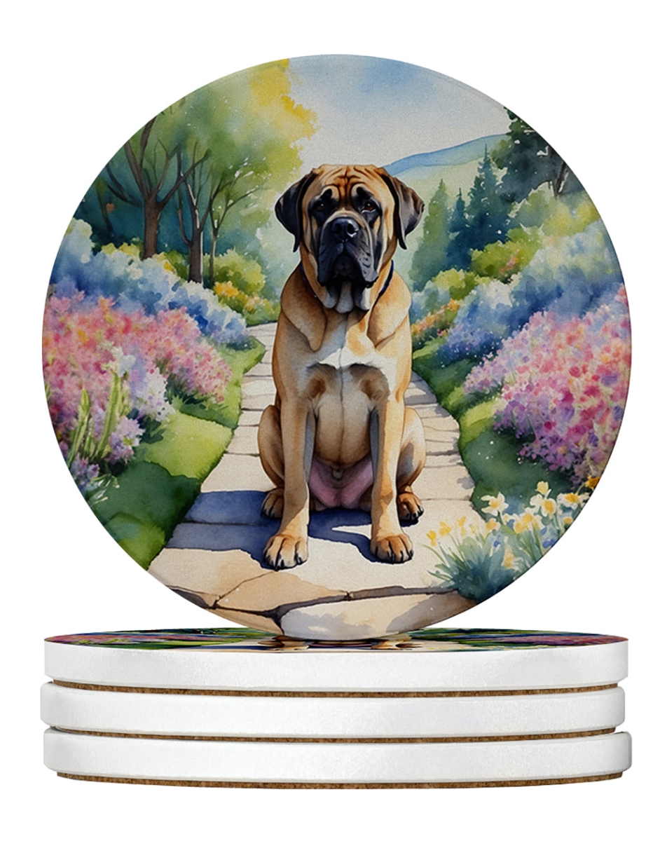 DAC6672RCS4 4 x 4 in. Mastiff Spring Path Sandstone Coasters - Large - Pack of 4