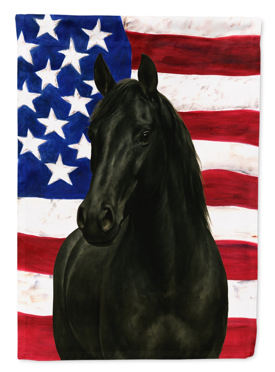 WDK6500CHF 40 x 28 in. Black Missouri Fox Trotter Horse American House Flag