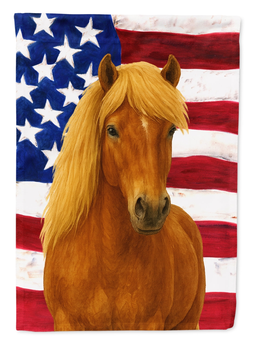 WDK6496CHF 40 x 28 in. Chestnut Icelandic Horse with Flaxen Mane American House Flag