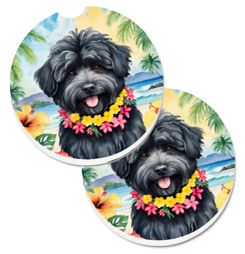 DAC6504CARC 2.5 x 2.5 in. Puli Luau Cup Holder Car Coasters - Set of 2