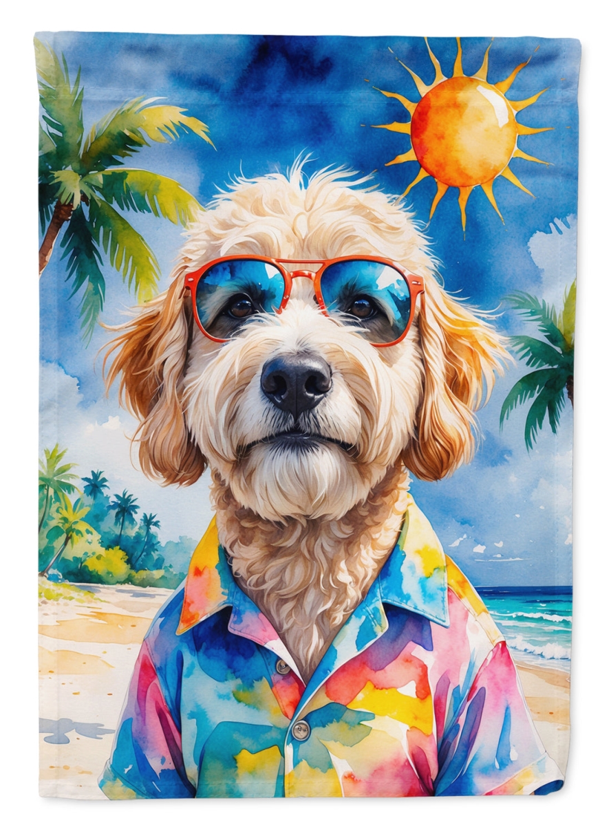 DAC8279CHF 40 x 28 in. Goldendoodle Summer Beach Time House Flag
