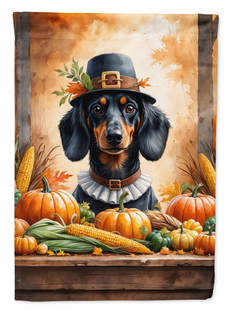 DAC8311CHF 40 x 28 in. Dachshund Thanksgiving House Flag