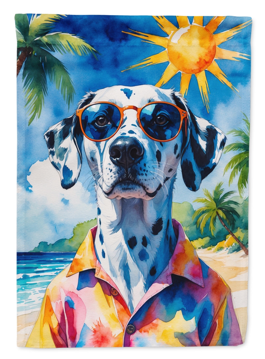 DAC8274CHF 40 x 28 in. Dalmatian Summer Beach Time House Flag