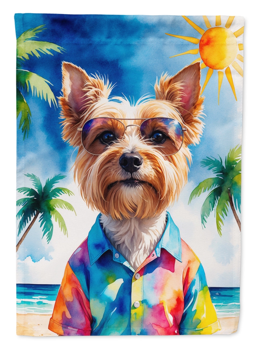 DAC8295CHF 40 x 28 in. Yorkshire Terrier Summer Beach Time House Flag